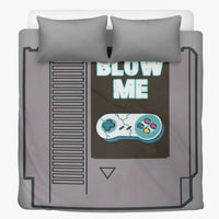 Blow Me Video Gamer Grey 3in1 Polyester Bedding Set