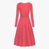 Pink Designer Fashion Women's Long-Sleeve One-piece Dress