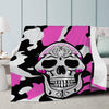 Pink Skully Camo Trends Dual-sided Stitched Fleece Blanket