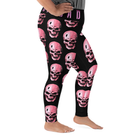 Pink Skull Bad Butt Collection Designer Plus Size Leggings SM.