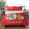 Dog Love Designer Home Décor 3in1 Polyester Bedding Set
