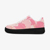 Pink Camo Designer Fashion Low-Top Leather Sports Sneakers - Black Sole