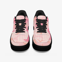 Pink Camo Designer Fashion Low-Top Leather Sports Sneakers - Black Sole