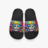 Skull Face Graphitti Trendy Street Wear Slippers - Black