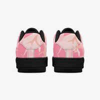 Pink Camo Designer Fashion Low-Top Leather Sports Sneakers - Black Sole