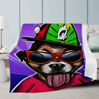 Cool Dog Cartoon Trends Dual-sided Stitched Fleece Blanket