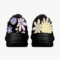 Flower Power Trendy Chunky Sneakers - White/Black