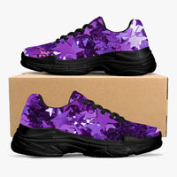 Purple Star Trendy Chunky Sneakers in  White or Black