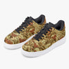 Flower Art Fashion Black Low-Top Leather Sports Sneakers