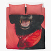 Little Red Happy Dog 3in1 Polyester Bedding Set