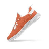 Comfort Quality Net Style Mesh Knit Orange Sneakers