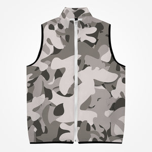 Snow Camo Warm Fashion Cotton-pad Zipper-up Vest