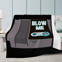 Blow Me Video Gamer Black Trends Dual-sided Stitched Fleece Blanket