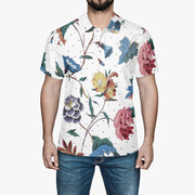 Flower Print Fashion Handmade Men's Polo Shirt