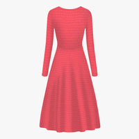 Pink Designer Fashion Women's Long-Sleeve One-piece Dress