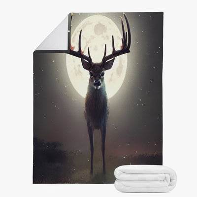 Moon Deer Trends Dual-sided Stitched Fleece Blanket