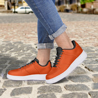 Quality Orange Black Low-Top Leather Sports Sneakers