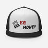 EZ Money King Designer Fashion White Trucker Cap