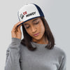 EZ Money King Designer Fashion White Trucker Cap