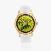The Great Canadian Barn Dance Collection Yellow Italian Olive Lumber Wooden Watch - Leather Strap