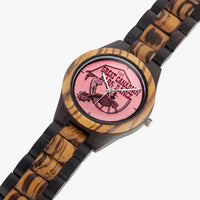 The Great Canadian Barn Dance Collection Pink Indian Ebony Wooden Watch