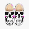 Pink Camo Happy Skull Fluffy Bedroom Slippers