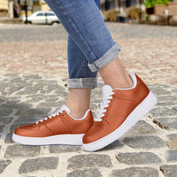 Eclipse Quality Low-Top Lava Red Leather Sports Sneakers