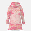 Pink Camo Unique Fashion Long Type Warm Cotton-pad Zipper-up Hoodie