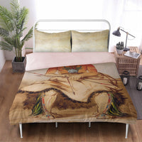 Head Chief Buffalo Bull's Back Fat Warrior 3in1 Polyester Bedding Set