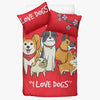 Dog Love Designer Home Décor 3in1 Polyester Bedding Set