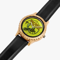 The Great Canadian Barn Dance Collection Yellow Italian Olive Lumber Wooden Watch - Leather Strap