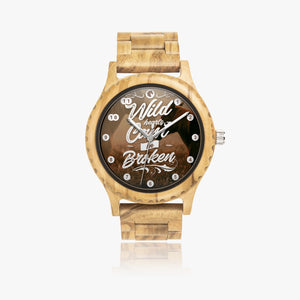 Wild Hearts Horse Lover Fashion Italian Olive Lumber Wooden Watch