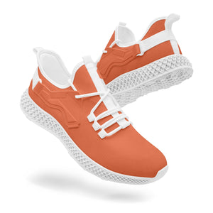 Comfort Quality Net Style Mesh Knit Orange Sneakers