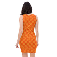 Orange Designer Sublimation Cut & Sew Dress