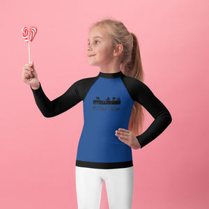 Adventure Blue Designer Fashion Kids Rash Guard Long Sleeve Shirt