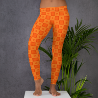 Orange Square Designer Leggings.