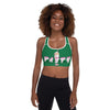 Tasty Milk shake Jewel Green Designer Fashion Padded Sports Bra.