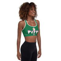 Tasty Milk shake Jewel Green Designer Fashion Padded Sports Bra.