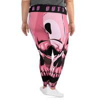 Pink Skull Bad Butt Collection Designer Plus Size Leggings LG.