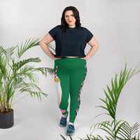 Tasty Milk Shake Jewel Green Designer Plus Size Fashion Leggings.