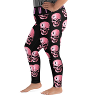 Pink Skull Bad Butt Collection Designer Plus Size Leggings SM.