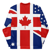 FREEDOM CANADA USA AUSSIE Front Zipper Unisex Bomber Jacket