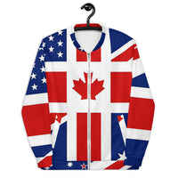 FREEDOM CANADA USA AUSSIE Front Zipper Unisex Bomber Jacket