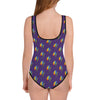 Flower Power Purple Designer Fashion Print Youth Swimsuit