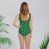 Flower Power Green Designer Fashion Print Youth Swimsuit