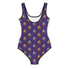 Flower Power Purple Designer Fashion Print Youth Swimsuit