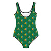 Flower Power Green Designer Fashion Print Youth Swimsuit