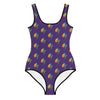 Flower Power Purple Designer Fashion Print Youth Swimsuit