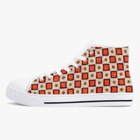 Retro K Block Classic High-Top Canvas Shoes in White or Black