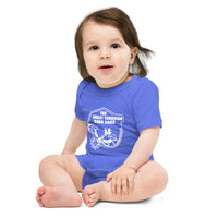 The Great Canadian Barn Dance Baby Short Sleeve One Piece White Logo.